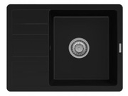 Kuchenny zlew granitowy z okapnikiem, czarny mat