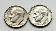 10 cent 1977 bzm i D one dime zestaw 2 sztuki 