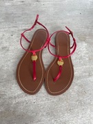 Ralph Lauren skórzane czerwone sandały skóra