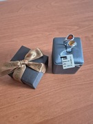 Srebrny pierścionek z bursztynami i cyrkoniami r15