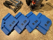 Komplet: 4 x szablon do zaokrąglania narożników frezarką, R10-40 (małe R)