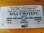 Bilet Stal Mielec - Legia Warszawa 1996