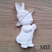 Królik wielkanocny w ubraniu figurka do malowania dla dzieci magnes z masy