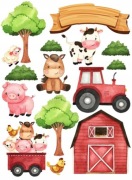 OPŁATEK NA TORT FARMA ZWIERZĘTA DEKORACJA DO TORTU