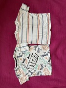 H&M Name it 110cm 4-5lat t-shirt chłopięcy 2szt białe we wzory