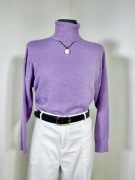 Golf damski fioletowy sweter M 38 Basic miękki Basic wrzosowy lawendow