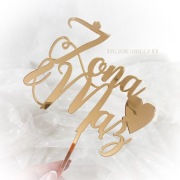 Topper na tort weselny Żona&Mąż