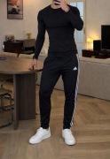 Spodnie dresowe Adidas czarne, slim fit, 3 paski