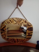 Lustro drewniane styl Loft  sznur Jutowy 