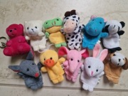 Zestaw - pacynki i breloczek miś 11 sztuk 