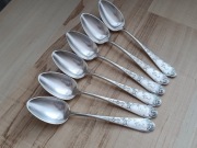 SREBRZONE ŁYŻECZKI DO HERBATY WMF SECESJA MONOGRAM 1898-1903r