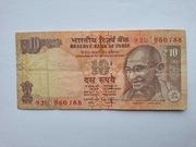 Banknot - Indie 10 rupii - 2015 r.