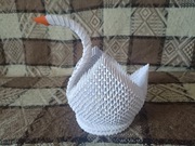 Duży Łabędź Biały Origami Modułowe 3D 