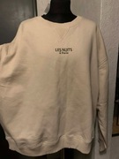 H&M bluza z dzianiny dresowej napisy oversize casual duża kremowa ecru