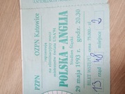 Bilet Polska -Anglia Stadion Śląski 1993r.