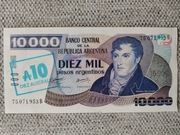 Argentyna 10 australes (10000 pesos) 1985 UNC P-322c