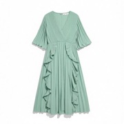 ASOS miętowa plisowana sukienka midi L / 40 nowa z metką