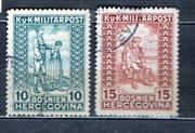 OA Bośni Mi 142 - 143 kas. katalog 4 euro (17 zł)