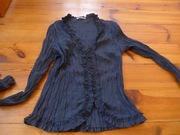 Damska koszula wizytowa PROMOD, gnieciona, r. M, kolor granatowy