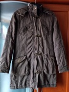 Brązowa zimowa parka