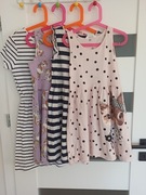 Zestaw 4 sukienki 134/140 h&m na lato