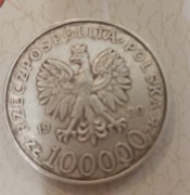 PRL 100000 złotych 1990 Gruba