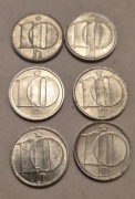 6 monet 10 halerzy Czechosłowacja 1977-1989
