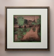 Autorski kolaż, "Green Berlin" z sygnaturą i certyfikatem autentyczności 