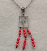 *Dje* Naszyjnik flaming - stal chirurgiczna, szkło