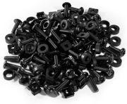 Śruby M6 do rack 19” zestaw 50 szt nakrętki klatkowe czarne