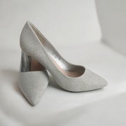 Buty na obcasie szpilki srebrne błyszczące 37 38 39