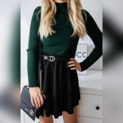 Sweter typu cropp top butelkowa zieleń