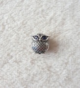 Nowy koralik sowa ptak nocny bead charms srebro