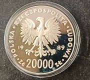 20.000 złotych Srebro Mistrzostwa świata  w piłce nożnej Włoch stan L 