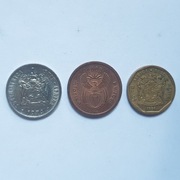 Monety, RPA 10 centów 1974, 5 centów 2005, 20 centów 1994