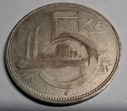 srebrna moneta Czechosłowacja 5 Koron 1929 srebro