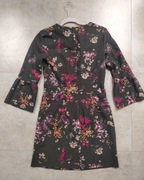 Sukienka khaki w kwiaty Reserved 