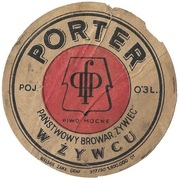 Powojenna (PPF) etykieta na piwo PORTER, browar ŻYWIEC
