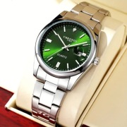 CHRONOS Męski świecący zegarek ze stalowym paskiem