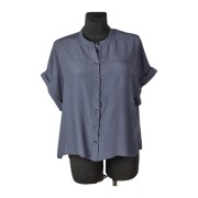 Bluzka Soaked in Luxury S 36 wiskoza oversize nietoperz grafitowa stójka