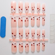 Sztuczne paznokcie PRESS ON, french z serduszkami, walentynki