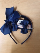 opaska i spinki do włosów granatowe z kokardkami