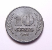 Holandia 10 cents 1942 Okupacja Niemiecka