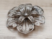 BROSZKA SREBRO PRÓBA 830 NORWEGIA FILIGRAN KWIAT