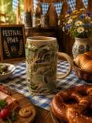 Kufel ceramiczny do piwa  duży 1300ml Super unikat ceramika Bolesławiec