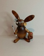 Figurka drewniana, zając doktor, Dr. med Löffelohr, Wolkensteiner Löffelohr