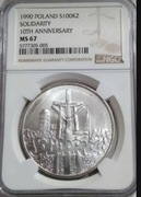 100000 Solidarność 1990 NGC MS67