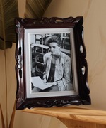 Piękna secrsyjna ramka na zdjęcia z epoki ok 1900-1925, drewno 