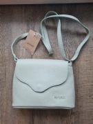 Nowa torebka średnia listonoszka Ryłko miętowy skórzana