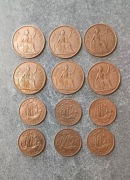 1 pens Wielka brytania zestaw 12 monet od 1927 roku bdb stan